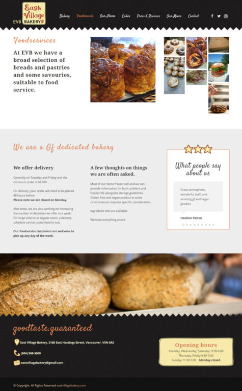 Artisan Bakery Website, ​affordable web designer vancouver