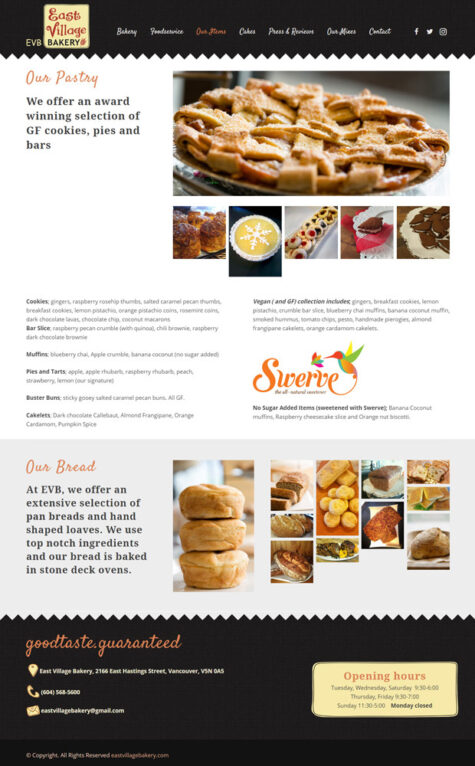 Artisan Bakery Website, ​affordable web designer vancouver