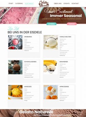 Ice Cream Parlor Website Design