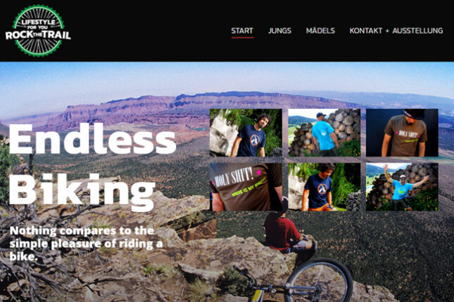 Mountain Bike Clothing Shop Website, Trail, black and red colortheme