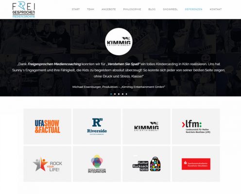 Kids Mediachoaching Website, black/blue/white colortheme