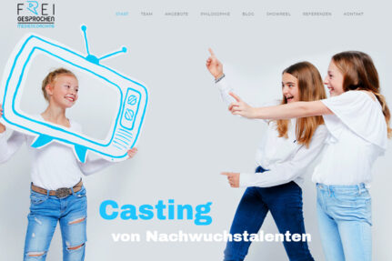 Kids Mediachoaching Website, black/blue/white colortheme
