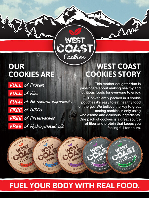 petra richli – sell sheet flyer design for nutritional cookie sell sheet design for nutritional cookie, red / black color color theme