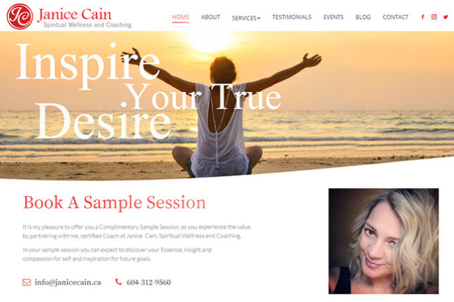 Spiritual Wellness Coach Website Design