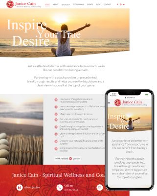 Spiritual Wellness Coach Website Front Page