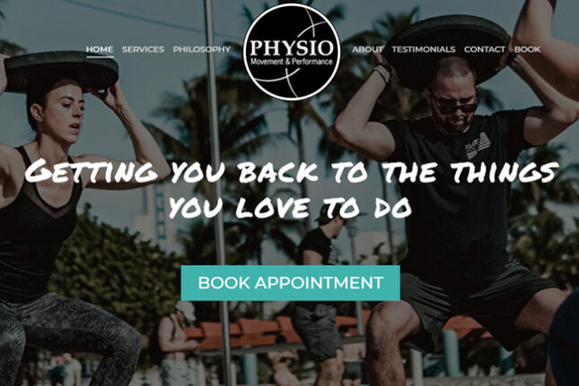 Physiotherapist Website Design Portfolio