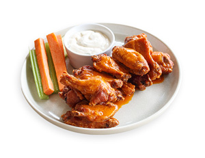 Chicken wings on plate