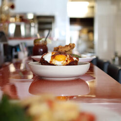 Bar counter with plates
