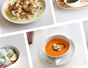 Multiple restaurant dishes